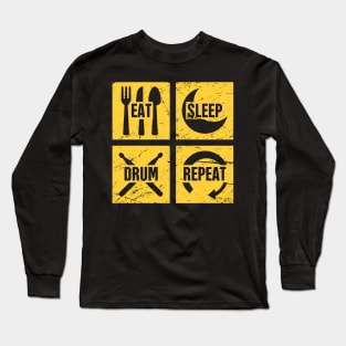 Eat, Sleep, Drum | Funny Percussion Drums Drummer Long Sleeve T-Shirt